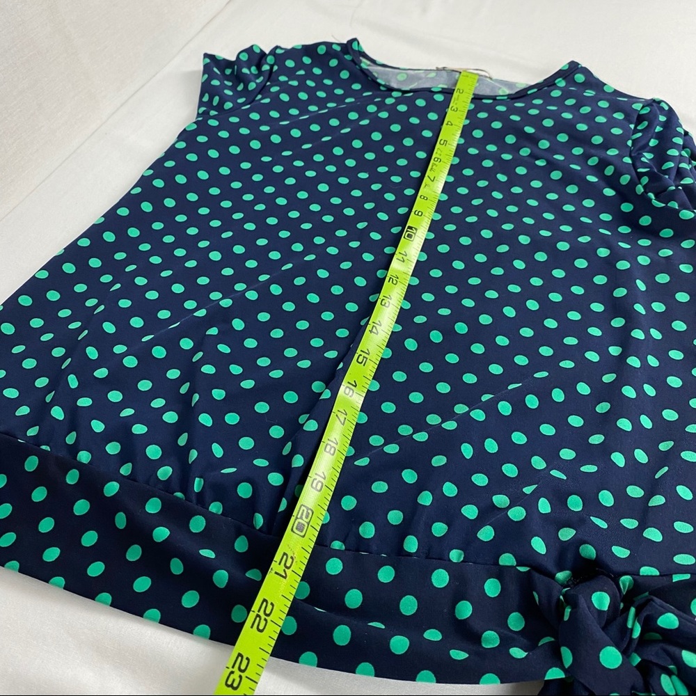 Coco’s CloZet Blue Green Polka Dot Top Blouse Size S - Picture 7 of 7